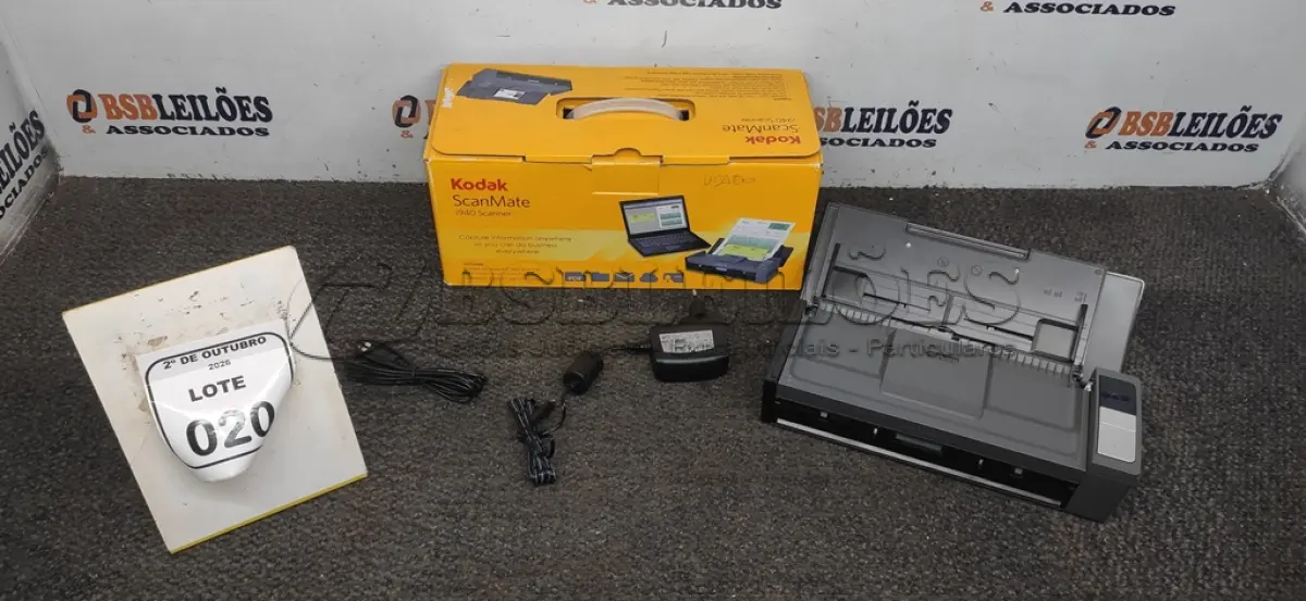 LOTE 020 - 01 SCANNER MODELO I940 MARCA KODAK. (NO ESTADO) ATENÇÃO! FAZER A VISITAÇÃO ANTES DE ARREMATAR, NÃO SABEMOS SE FUNCIONA, LEILÃO NÃO TEM GARANTIA E NEM DEVOLUÇÃO, SUJEITO A POSSÍVEIS AVARIAS VISÍVEIS/OCULTAS E/OU AUSÊNCIA DE COMPONENTES.