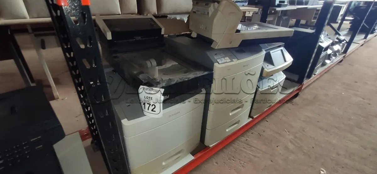 LOTE 172 - 03 IMPRESSORAS MODELOS DIVERSOS MARCA LEXMARK E 02 SCANNERS. (NO ESTADO) ATENÇÃO! FAZER A VISITAÇÃO ANTES DE ARREMATAR, NÃO SABEMOS SE FUNCIONA, LEILÃO NÃO TEM GARANTIA E NEM DEVOLUÇÃO, SUJEITO A POSSÍVEIS AVARIAS VISÍVEIS/OCULTAS E/OU AUSÊNCIA DE COMPONENTES.
