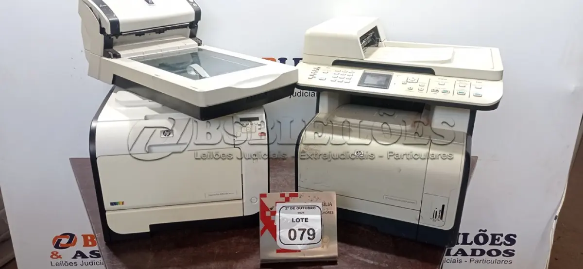 LOTE 079 - 01 SCANNER MARCA FUJITSU E 02 IMPRESSORAS MARCA HP. (NO ESTADO) ATENÇÃO! FAZER A VISITAÇÃO ANTES DE ARREMATAR, NÃO SABEMOS SE FUNCIONA, LEILÃO NÃO TEM GARANTIA E NEM DEVOLUÇÃO, SUJEITO A POSSÍVEIS AVARIAS VISÍVEIS/OCULTAS E/OU AUSÊNCIA DE COMPONENTES.