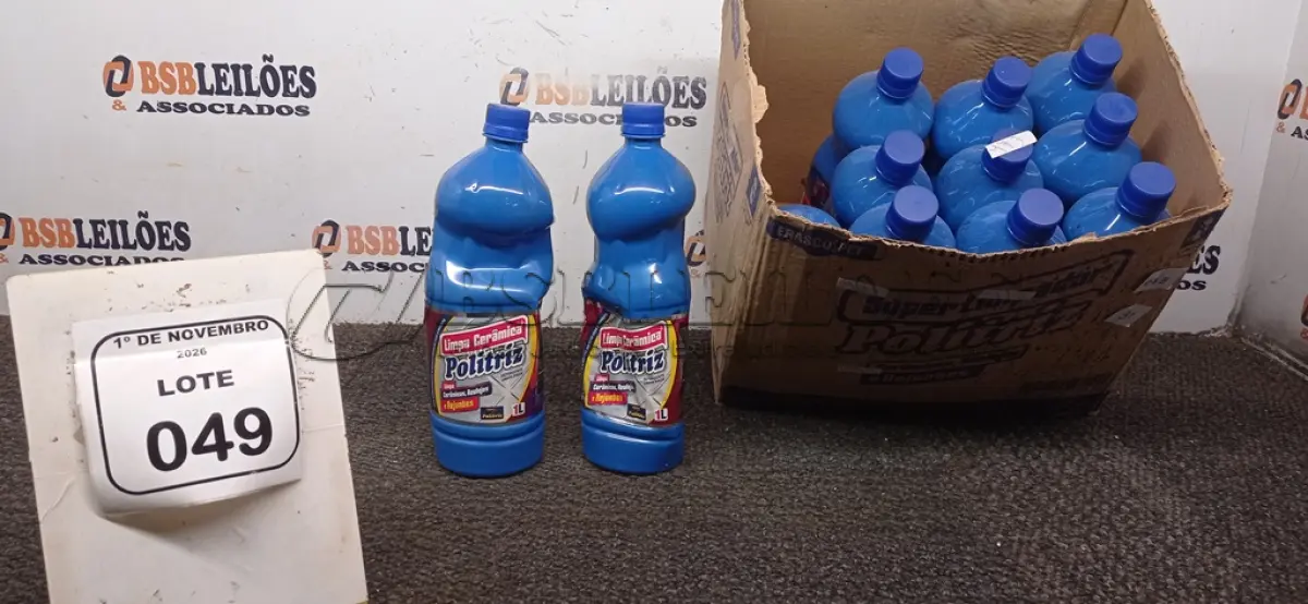 LOTE 049 - 12 DETERGENTES LIMPA PISOS DE 1L CADA MARCA POLITRIZ. (NO ESTADO) ATENÇÃO! FAZER A VISITAÇÃO ANTES DE ARREMATAR, NÃO SABEMOS SE FUNCIONA, LEILÃO NÃO TEM GARANTIA E NEM DEVOLUÇÃO, SUJEITO A POSSÍVEIS AVARIAS VISÍVEIS/OCULTAS E/OU AUSÊNCIA DE COMPONENTES.