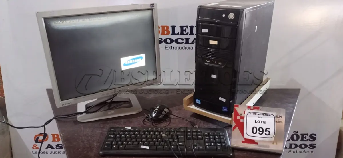 LOTE 095 - 01 CPU DDR3 I3 4° GERAÇÃO 500GD MARCA ASUS, 01 MONITOR MODELO 213T S MARCA SAMSUNG, 01 MOUSE E 01 TECLADO. (NO ESTADO) ATENÇÃO! FAZER A VISITAÇÃO ANTES DE ARREMATAR, NÃO SABEMOS SE FUNCIONA, LEILÃO NÃO TEM GARANTIA E NEM DEVOLUÇÃO, SUJEITO A POSSÍVEIS AVARIAS VISÍVEIS/OCULTAS E/OU AUSÊNCIA DE COMPONENTES.