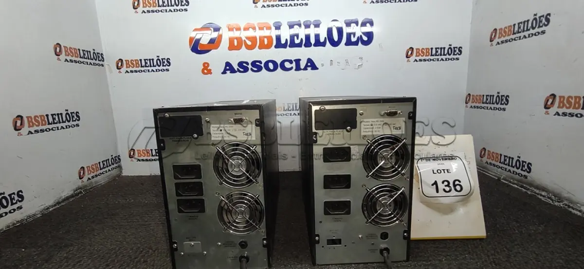 LOTE 136 - 02 GABINETES DE NOBREAK. (NO ESTADO) ATENÇÃO! FAZER A VISITAÇÃO ANTES DE ARREMATAR, NÃO SABEMOS SE FUNCIONA, LEILÃO NÃO TEM GARANTIA E NEM DEVOLUÇÃO, SUJEITO A POSSÍVEIS AVARIAS VISÍVEIS/OCULTAS E/OU AUSÊNCIA DE COMPONENTES.