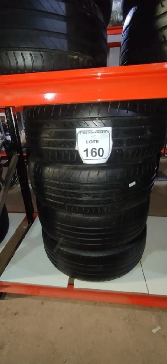 LOTE 160 - 04 PNEUS TAMANHO 195/55 R16. (NO ESTADO) ATENÇÃO! FAZER A VISITAÇÃO ANTES DE ARREMATAR, NÃO SABEMOS SE FUNCIONA, LEILÃO NÃO TEM GARANTIA E NEM DEVOLUÇÃO, SUJEITO A POSSÍVEIS AVARIAS VISÍVEIS/OCULTAS E/OU AUSÊNCIA DE COMPONENTES.
