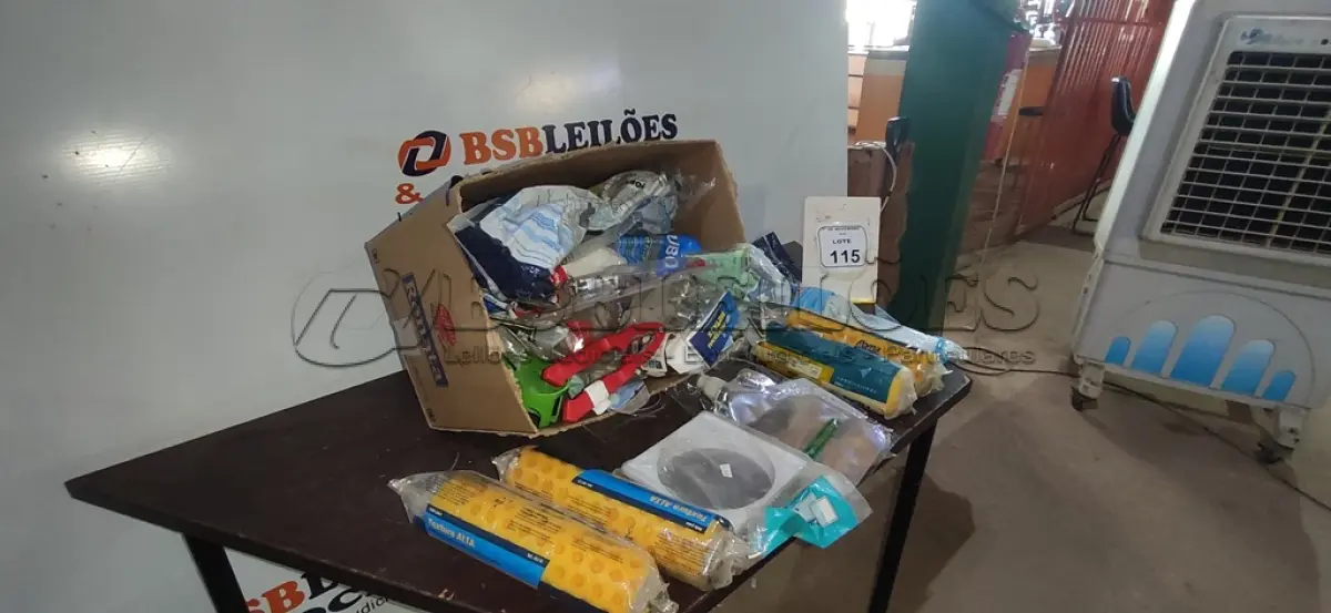 LOTE 115 - 01 CAIXA COM DIVERSOS ITENS DE ELÉTRICA, HIDRÁULICA, PINTURA E ITENS VARIADOS. (NO ESTADO) ATENÇÃO! FAZER A VISITAÇÃO ANTES DE ARREMATAR, NÃO SABEMOS SE FUNCIONA, LEILÃO NÃO TEM GARANTIA E NEM DEVOLUÇÃO, SUJEITO A POSSÍVEIS AVARIAS VISÍVEIS/OCULTAS E/OU AUSÊNCIA DE COMPONENTES.