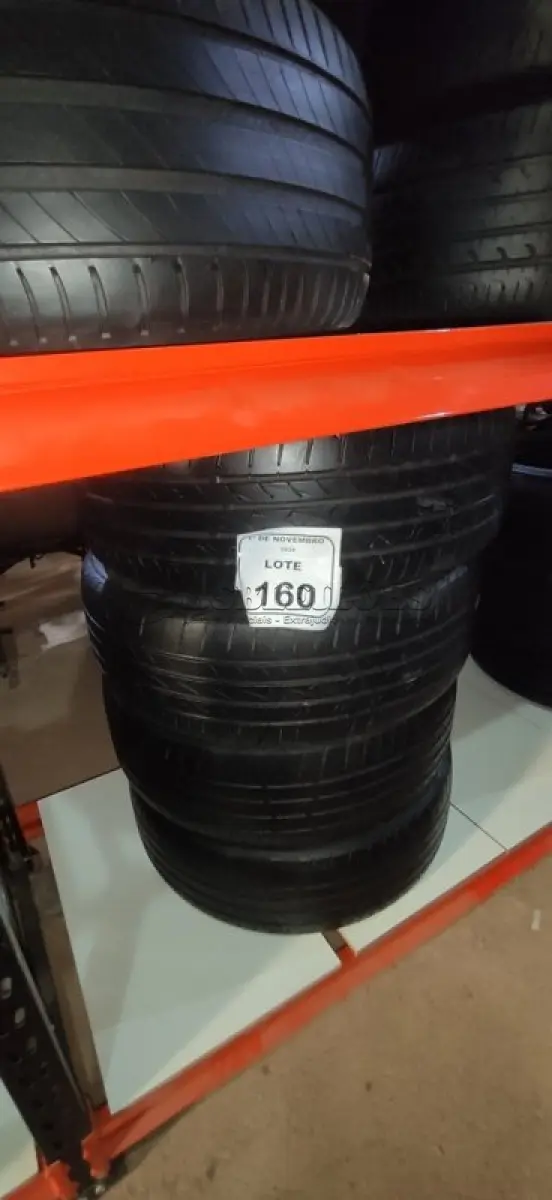 LOTE 160 - 04 PNEUS TAMANHO 195/55 R16. (NO ESTADO) ATENÇÃO! FAZER A VISITAÇÃO ANTES DE ARREMATAR, NÃO SABEMOS SE FUNCIONA, LEILÃO NÃO TEM GARANTIA E NEM DEVOLUÇÃO, SUJEITO A POSSÍVEIS AVARIAS VISÍVEIS/OCULTAS E/OU AUSÊNCIA DE COMPONENTES.