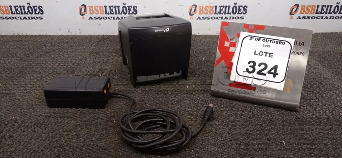 LOTE 324 - 01 IMPRESSORA TÉRMICA MARCA BEMATECH COM FONTE. (NO ESTADO) ATENÇÃO! FAZER A VISITAÇÃO ANTES DE ARREMATAR, NÃO SABEMOS SE FUNCIONA, LEILÃO NÃO TEM GARANTIA E NEM DEVOLUÇÃO, SUJEITO A POSSÍVEIS AVARIAS VISÍVEIS/OCULTAS E/OU AUSÊNCIA DE COMPONENTES.
