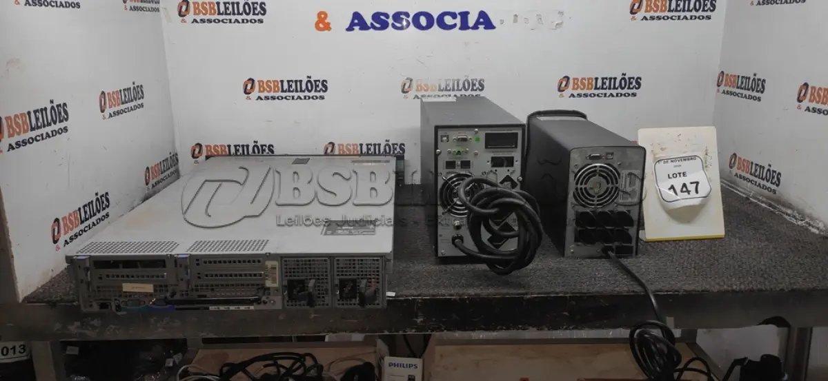LOTE 147 - 01 SERVIDOR MODELO R710 MARCA DELL E 02 NOBREAKS. (NO ESTADO) ATENÇÃO! FAZER A VISITAÇÃO ANTES DE ARREMATAR, NÃO SABEMOS SE FUNCIONA, LEILÃO NÃO TEM GARANTIA E NEM DEVOLUÇÃO, SUJEITO A POSSÍVEIS AVARIAS VISÍVEIS/OCULTAS E/OU AUSÊNCIA DE COMPONENTES.
