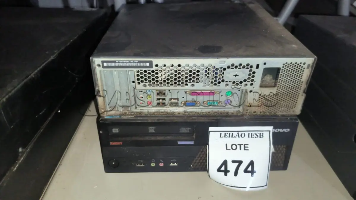LOTE 474 - 02 CPUS LENOVO. (NO ESTADO) ATENÇÃO! FAZER A VISITAÇÃO ANTES DE ARREMATAR, NÃO SABEMOS SE FUNCIONA, LEILÃO NÃO TEM GARANTIA E NEM DEVOLUÇÃO, SUJEITO A POSSÍVEIS AVARIAS VISÍVEIS/OCULTAS E/OU AUSÊNCIA DE COMPONENTES.
