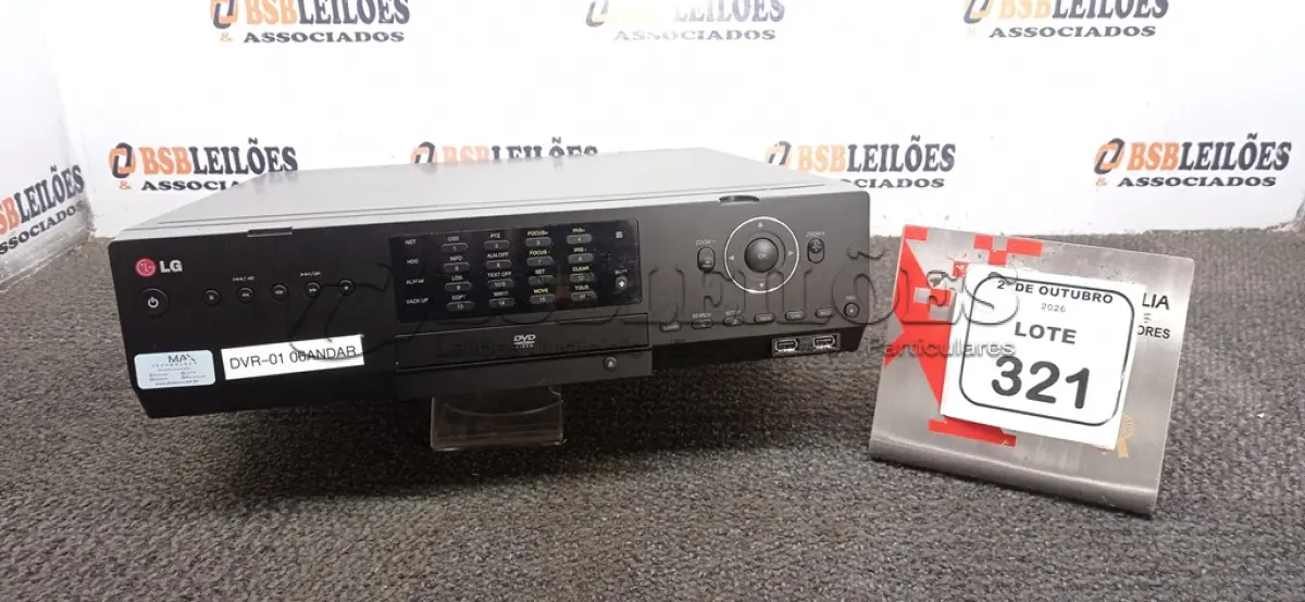 LOTE 321 - 01 APARELHO DVR MARCA LG. (NO ESTADO) ATENÇÃO! FAZER A VISITAÇÃO ANTES DE ARREMATAR, NÃO SABEMOS SE FUNCIONA, LEILÃO NÃO TEM GARANTIA E NEM DEVOLUÇÃO, SUJEITO A POSSÍVEIS AVARIAS VISÍVEIS/OCULTAS E/OU AUSÊNCIA DE COMPONENTES.