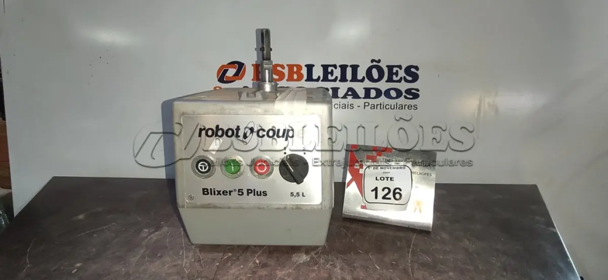 LOTE 126 - 01 MULTIPROCESSADOR DE ALIMENTOS PROFISSIONAL  MODELO BLIXER 5 PLUS MARCA ROBOT COUPE INCOMPLETO. (NO ESTADO) ATENÇÃO! FAZER A VISITAÇÃO ANTES DE ARREMATAR, NÃO SABEMOS SE FUNCIONA, LEILÃO NÃO TEM GARANTIA E NEM DEVOLUÇÃO, SUJEITO A POSSÍVEIS AVARIAS VISÍVEIS/OCULTAS E/OU AUSÊNCIA DE COMPONENTES.