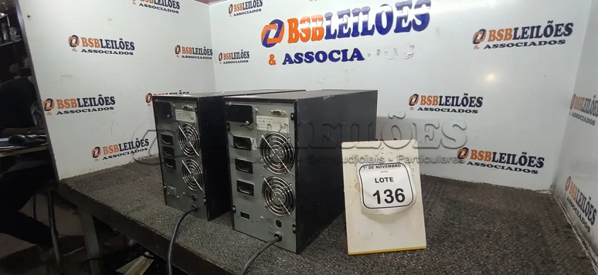 LOTE 136 - 02 GABINETES DE NOBREAK. (NO ESTADO) ATENÇÃO! FAZER A VISITAÇÃO ANTES DE ARREMATAR, NÃO SABEMOS SE FUNCIONA, LEILÃO NÃO TEM GARANTIA E NEM DEVOLUÇÃO, SUJEITO A POSSÍVEIS AVARIAS VISÍVEIS/OCULTAS E/OU AUSÊNCIA DE COMPONENTES.