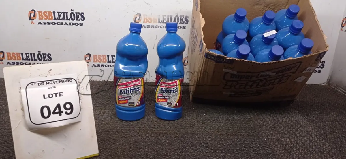 LOTE 049 - 12 DETERGENTES LIMPA PISOS DE 1L CADA MARCA POLITRIZ. (NO ESTADO) ATENÇÃO! FAZER A VISITAÇÃO ANTES DE ARREMATAR, NÃO SABEMOS SE FUNCIONA, LEILÃO NÃO TEM GARANTIA E NEM DEVOLUÇÃO, SUJEITO A POSSÍVEIS AVARIAS VISÍVEIS/OCULTAS E/OU AUSÊNCIA DE COMPONENTES.