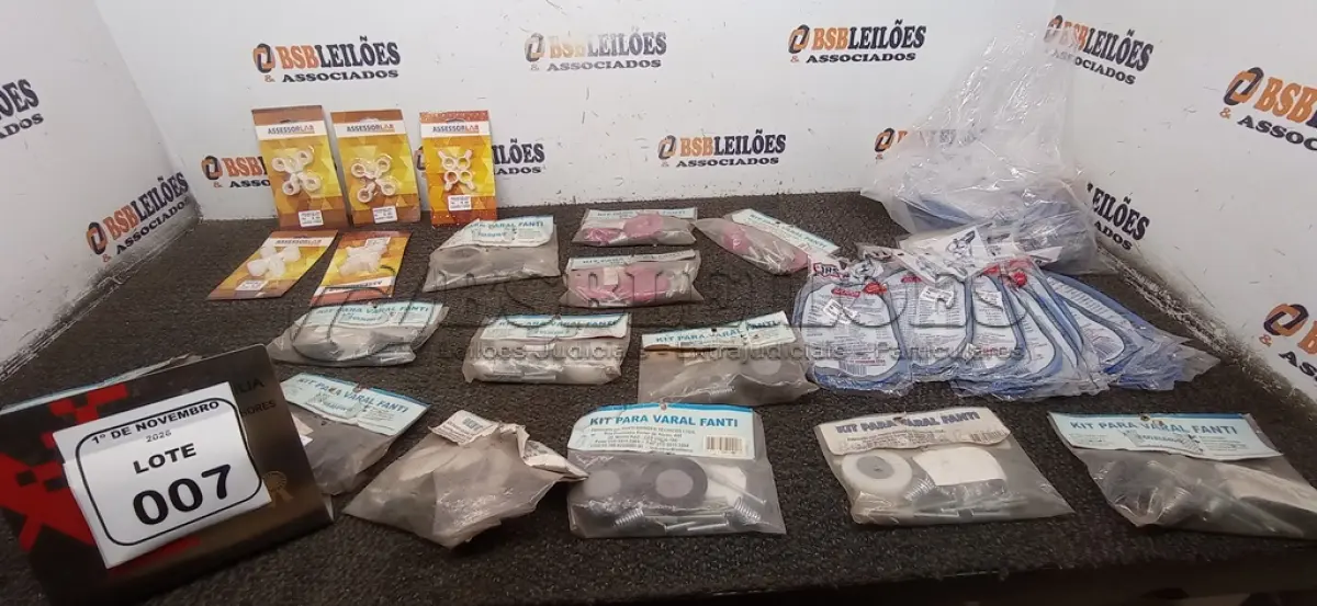 LOTE 007 - 01 LOTE COM VÁRIOS ACESSÓRIOS PARA VARAIS E BORRACHAS PARA TAMPA DE PANELA DE PRESSÃO. (NO ESTADO) ATENÇÃO! FAZER A VISITAÇÃO ANTES DE ARREMATAR, NÃO SABEMOS SE FUNCIONA, LEILÃO NÃO TEM GARANTIA E NEM DEVOLUÇÃO, SUJEITO A POSSÍVEIS AVARIAS VISÍVEIS/OCULTAS E/OU AUSÊNCIA DE COMPONENTES.