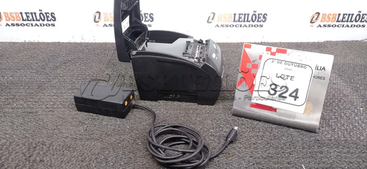 LOTE 324 - 01 IMPRESSORA TÉRMICA MARCA BEMATECH COM FONTE. (NO ESTADO) ATENÇÃO! FAZER A VISITAÇÃO ANTES DE ARREMATAR, NÃO SABEMOS SE FUNCIONA, LEILÃO NÃO TEM GARANTIA E NEM DEVOLUÇÃO, SUJEITO A POSSÍVEIS AVARIAS VISÍVEIS/OCULTAS E/OU AUSÊNCIA DE COMPONENTES.