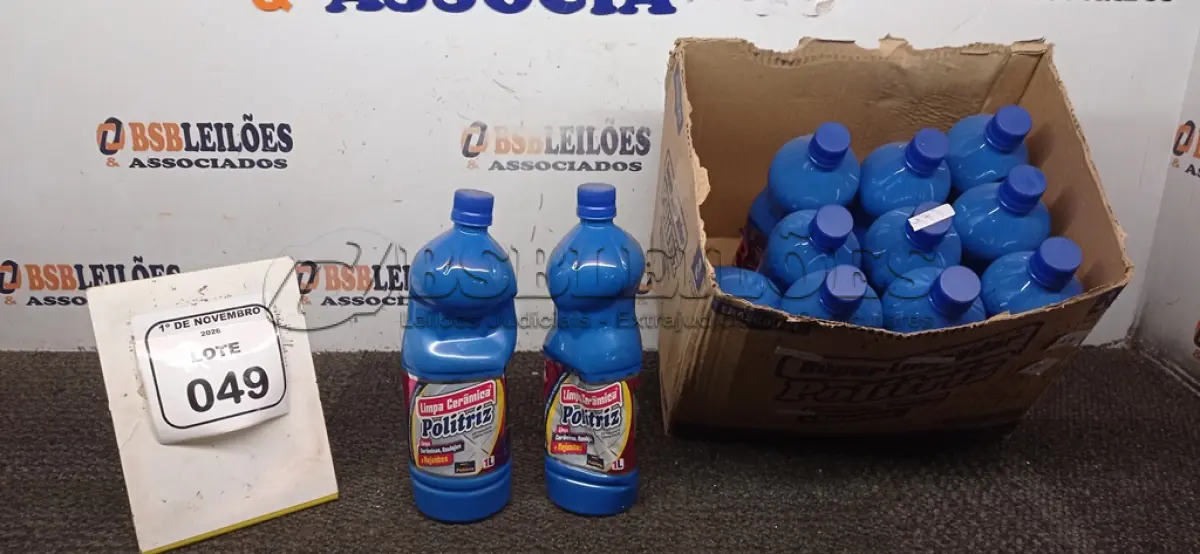 LOTE 049 - 12 DETERGENTES LIMPA PISOS DE 1L CADA MARCA POLITRIZ. (NO ESTADO) ATENÇÃO! FAZER A VISITAÇÃO ANTES DE ARREMATAR, NÃO SABEMOS SE FUNCIONA, LEILÃO NÃO TEM GARANTIA E NEM DEVOLUÇÃO, SUJEITO A POSSÍVEIS AVARIAS VISÍVEIS/OCULTAS E/OU AUSÊNCIA DE COMPONENTES.