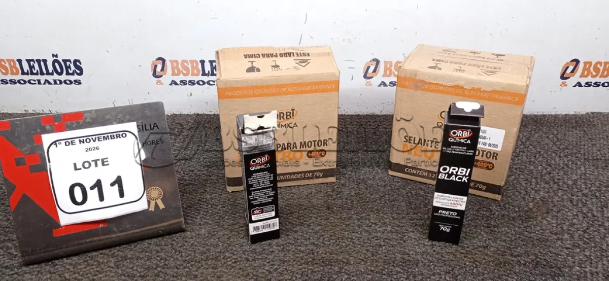LOTE 011 - 24 BISNAGAS DE ADESIVO SILICONE SELANTE PARA MOTOR NEUTRO DE 70G CADA MARCA ORBI QUÍMICA. (NO ESTADO) ATENÇÃO! FAZER A VISITAÇÃO ANTES DE ARREMATAR, NÃO SABEMOS SE FUNCIONA, LEILÃO NÃO TEM GARANTIA E NEM DEVOLUÇÃO, SUJEITO A POSSÍVEIS AVARIAS VISÍVEIS/OCULTAS E/OU AUSÊNCIA DE COMPONENTES.