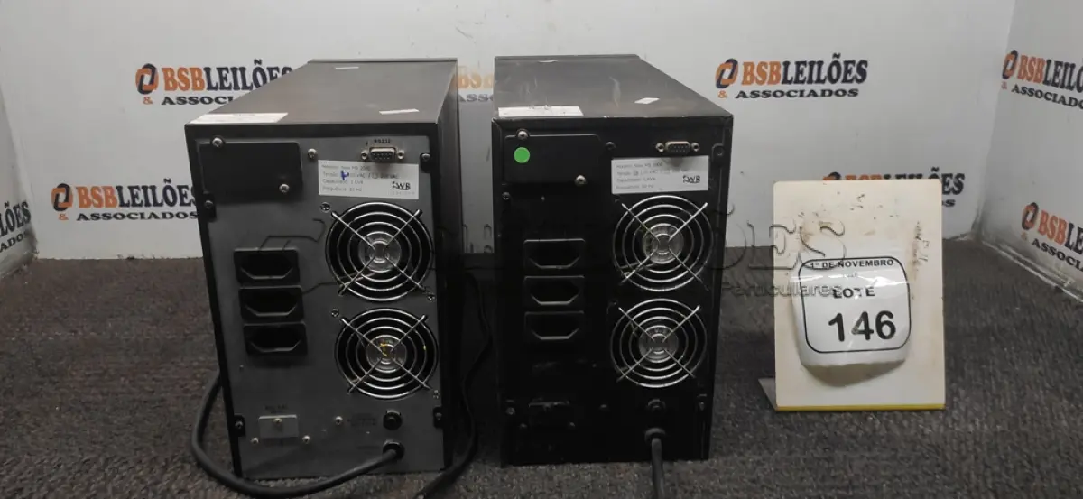 LOTE 146 - 02 GABINETES DE NOBREAK. (NO ESTADO) ATENÇÃO! FAZER A VISITAÇÃO ANTES DE ARREMATAR, NÃO SABEMOS SE FUNCIONA, LEILÃO NÃO TEM GARANTIA E NEM DEVOLUÇÃO, SUJEITO A POSSÍVEIS AVARIAS VISÍVEIS/OCULTAS E/OU AUSÊNCIA DE COMPONENTES.