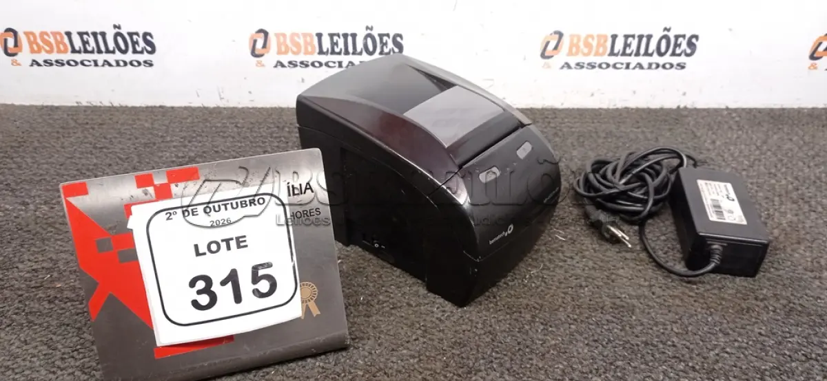 LOTE 315 - 01 IMPRESSORA TÉRMICA MARCA BEMATECH COM FONTE. (NO ESTADO) ATENÇÃO! FAZER A VISITAÇÃO ANTES DE ARREMATAR, NÃO SABEMOS SE FUNCIONA, LEILÃO NÃO TEM GARANTIA E NEM DEVOLUÇÃO, SUJEITO A POSSÍVEIS AVARIAS VISÍVEIS/OCULTAS E/OU AUSÊNCIA DE COMPONENTES.
