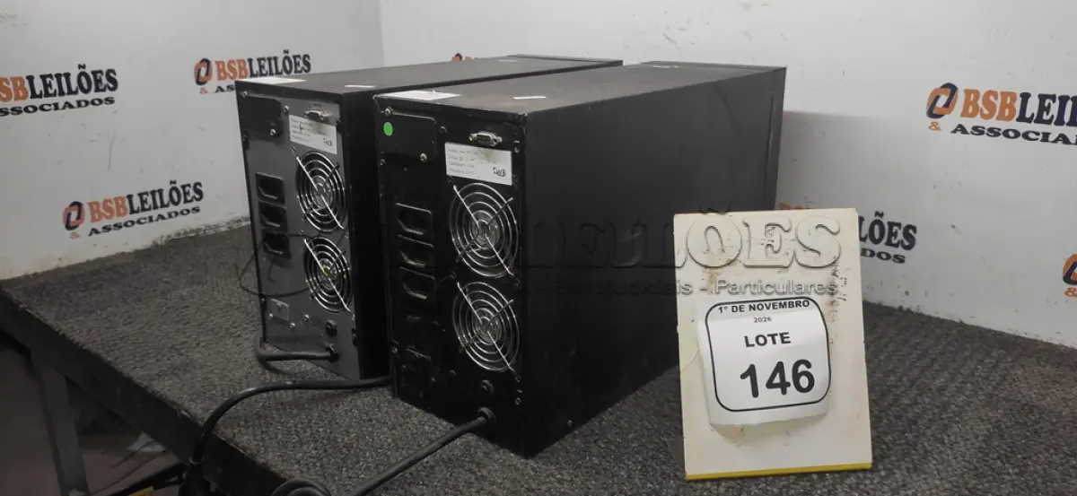 LOTE 146 - 02 GABINETES DE NOBREAK. (NO ESTADO) ATENÇÃO! FAZER A VISITAÇÃO ANTES DE ARREMATAR, NÃO SABEMOS SE FUNCIONA, LEILÃO NÃO TEM GARANTIA E NEM DEVOLUÇÃO, SUJEITO A POSSÍVEIS AVARIAS VISÍVEIS/OCULTAS E/OU AUSÊNCIA DE COMPONENTES.