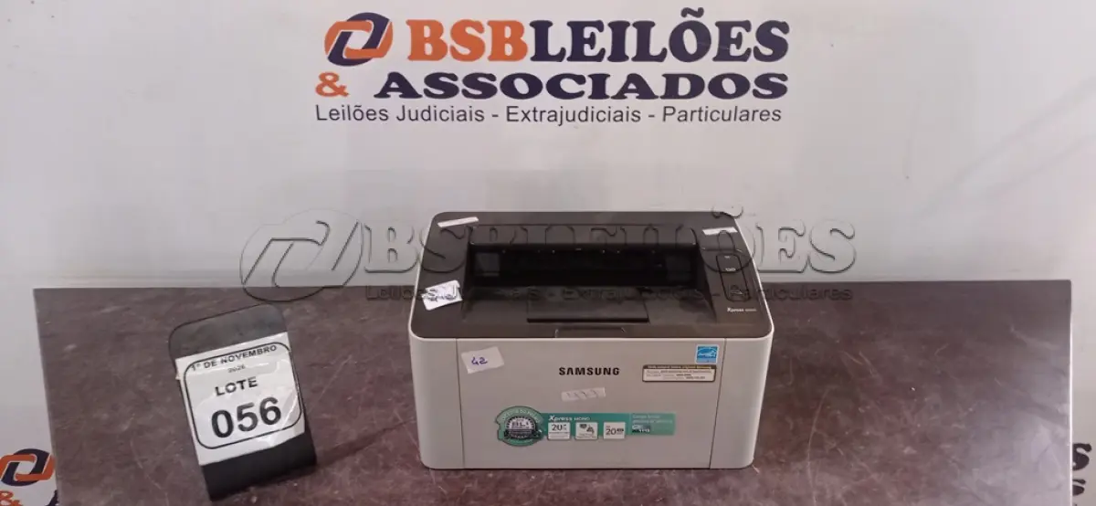 LOTE 056 - 01 IMPRESSORA MODELO XPRESS M2020 MARCA SAMSUNG. (NO ESTADO) ATENÇÃO! FAZER A VISITAÇÃO ANTES DE ARREMATAR, NÃO SABEMOS SE FUNCIONA, LEILÃO NÃO TEM GARANTIA E NEM DEVOLUÇÃO, SUJEITO A POSSÍVEIS AVARIAS VISÍVEIS/OCULTAS E/OU AUSÊNCIA DE COMPONENTES.
