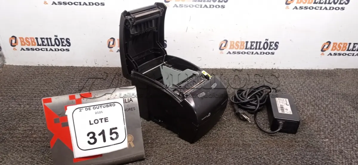 LOTE 315 - 01 IMPRESSORA TÉRMICA MARCA BEMATECH COM FONTE. (NO ESTADO) ATENÇÃO! FAZER A VISITAÇÃO ANTES DE ARREMATAR, NÃO SABEMOS SE FUNCIONA, LEILÃO NÃO TEM GARANTIA E NEM DEVOLUÇÃO, SUJEITO A POSSÍVEIS AVARIAS VISÍVEIS/OCULTAS E/OU AUSÊNCIA DE COMPONENTES.
