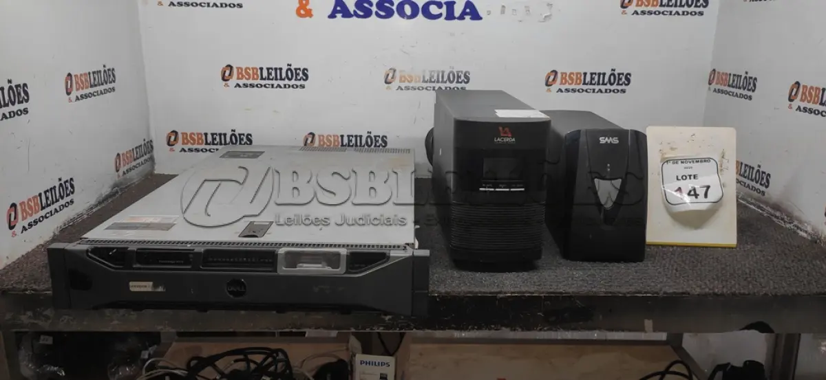 LOTE 147 - 01 SERVIDOR MODELO R710 MARCA DELL E 02 NOBREAKS. (NO ESTADO) ATENÇÃO! FAZER A VISITAÇÃO ANTES DE ARREMATAR, NÃO SABEMOS SE FUNCIONA, LEILÃO NÃO TEM GARANTIA E NEM DEVOLUÇÃO, SUJEITO A POSSÍVEIS AVARIAS VISÍVEIS/OCULTAS E/OU AUSÊNCIA DE COMPONENTES.