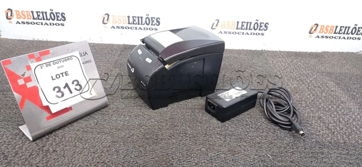 LOTE 313 - 01 IMPRESSORA TÉRMICA MARCA BEMATECH COM FONTE. (NO ESTADO) ATENÇÃO! FAZER A VISITAÇÃO ANTES DE ARREMATAR, NÃO SABEMOS SE FUNCIONA, LEILÃO NÃO TEM GARANTIA E NEM DEVOLUÇÃO, SUJEITO A POSSÍVEIS AVARIAS VISÍVEIS/OCULTAS E/OU AUSÊNCIA DE COMPONENTES.