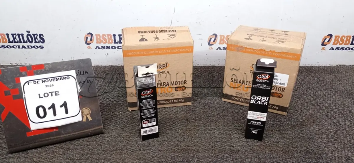 LOTE 011 - 24 BISNAGAS DE ADESIVO SILICONE SELANTE PARA MOTOR NEUTRO DE 70G CADA MARCA ORBI QUÍMICA. (NO ESTADO) ATENÇÃO! FAZER A VISITAÇÃO ANTES DE ARREMATAR, NÃO SABEMOS SE FUNCIONA, LEILÃO NÃO TEM GARANTIA E NEM DEVOLUÇÃO, SUJEITO A POSSÍVEIS AVARIAS VISÍVEIS/OCULTAS E/OU AUSÊNCIA DE COMPONENTES.