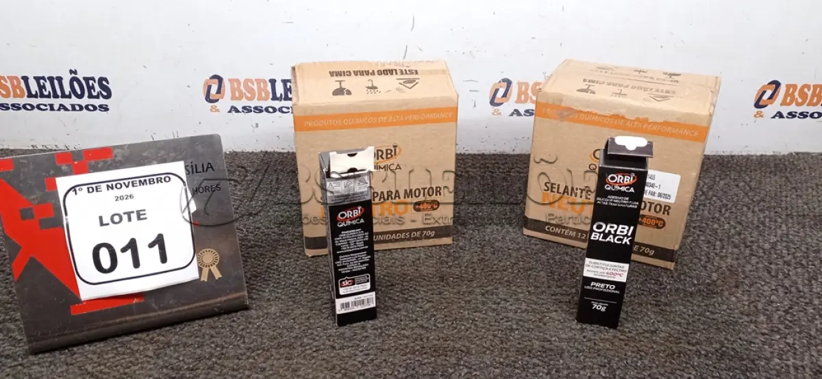 LOTE 011 - 24 BISNAGAS DE ADESIVO SILICONE SELANTE PARA MOTOR NEUTRO DE 70G CADA MARCA ORBI QUÍMICA. (NO ESTADO) ATENÇÃO! FAZER A VISITAÇÃO ANTES DE ARREMATAR, NÃO SABEMOS SE FUNCIONA, LEILÃO NÃO TEM GARANTIA E NEM DEVOLUÇÃO, SUJEITO A POSSÍVEIS AVARIAS VISÍVEIS/OCULTAS E/OU AUSÊNCIA DE COMPONENTES.