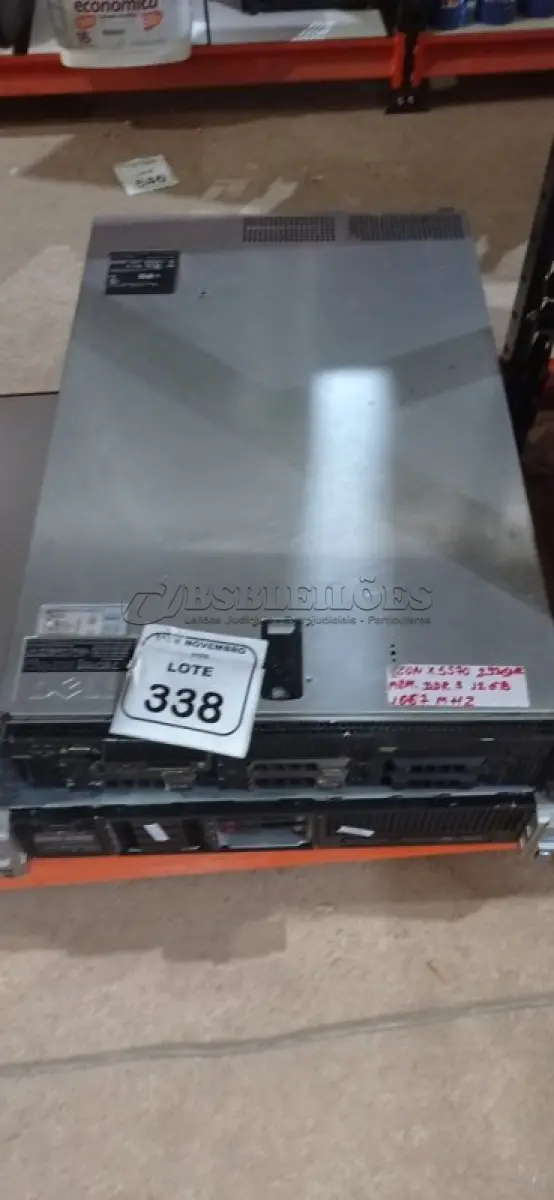 LOTE 338 - 02 SERVIDORES MODELOS R710 E DL380P MARCA DELL E HP. (NO ESTADO) ATENÇÃO! FAZER A VISITAÇÃO ANTES DE ARREMATAR, NÃO SABEMOS SE FUNCIONA, LEILÃO NÃO TEM GARANTIA E NEM DEVOLUÇÃO, SUJEITO A POSSÍVEIS AVARIAS VISÍVEIS/OCULTAS E/OU AUSÊNCIA DE COMPONENTES.