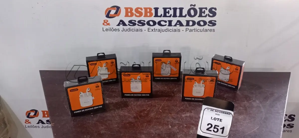 LOTE 251 - 06 PARES DE FONES DE OUVIDO SEM FIO MODELO BA-FON6693 MARCA BASIKE. (NO ESTADO) ATENÇÃO! FAZER A VISITAÇÃO ANTES DE ARREMATAR, NÃO SABEMOS SE FUNCIONA, LEILÃO NÃO TEM GARANTIA E NEM DEVOLUÇÃO, SUJEITO A POSSÍVEIS AVARIAS VISÍVEIS/OCULTAS E/OU AUSÊNCIA DE COMPONENTES.