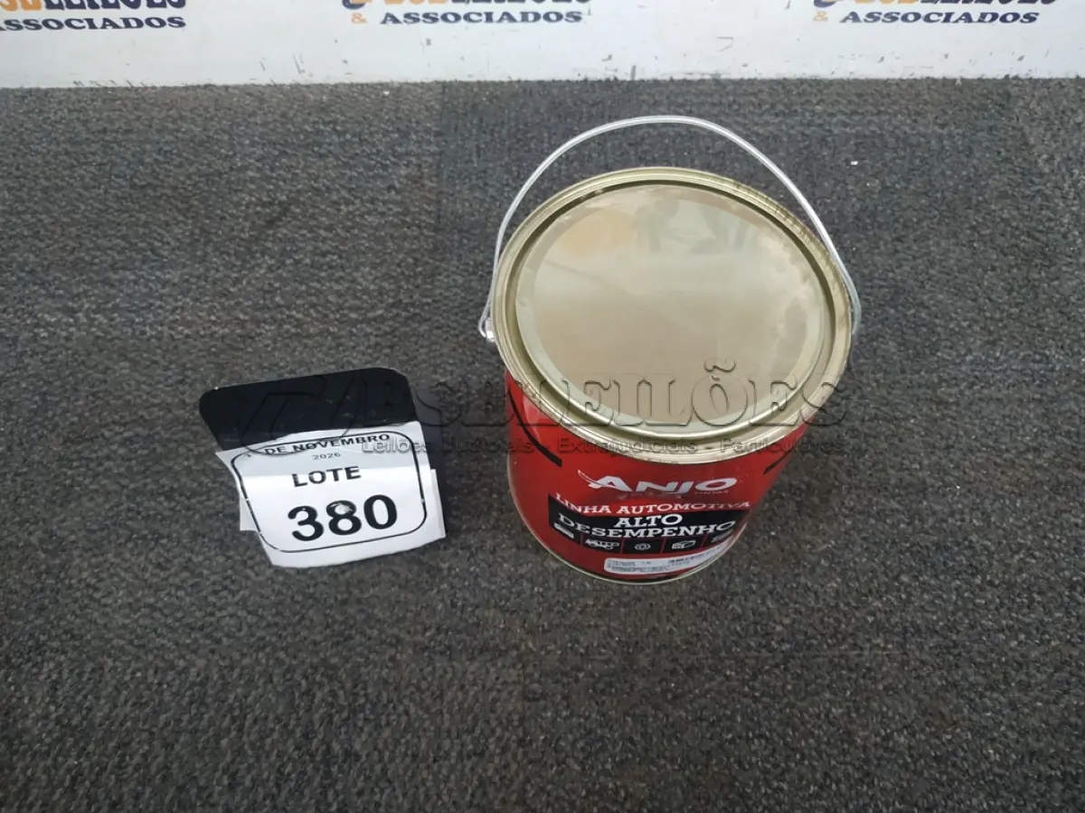 LOTE 380 - 01 LATA DE EMBORRACHAMENTO PRETO LINHA AUTOMOTIVA DE 3,6L NA COR ANJO TINTAS. (NO ESTADO) ATENÇÃO! FAZER A VISITAÇÃO ANTES DE ARREMATAR, NÃO SABEMOS SE FUNCIONA, LEILÃO NÃO TEM GARANTIA E NEM DEVOLUÇÃO, SUJEITO A POSSÍVEIS AVARIAS VISÍVEIS/OCULTAS E/OU AUSÊNCIA DE COMPONENTES.