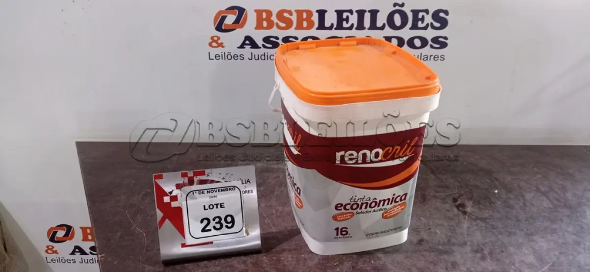 LOTE 239 - 01 BALDE DE SELADOR ACRÍLICO DE 16L MARCA RENOCRIL. (NO ESTADO) ATENÇÃO! FAZER A VISITAÇÃO ANTES DE ARREMATAR, NÃO SABEMOS SE FUNCIONA, LEILÃO NÃO TEM GARANTIA E NEM DEVOLUÇÃO, SUJEITO A POSSÍVEIS AVARIAS VISÍVEIS/OCULTAS E/OU AUSÊNCIA DE COMPONENTES.