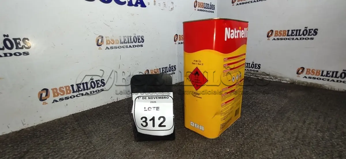 LOTE 312 - 01 LATA DE QUEROSENE DE 5L MARCA NATRIELLI. (NO ESTADO) ATENÇÃO! FAZER A VISITAÇÃO ANTES DE ARREMATAR, NÃO SABEMOS SE FUNCIONA, LEILÃO NÃO TEM GARANTIA E NEM DEVOLUÇÃO, SUJEITO A POSSÍVEIS AVARIAS VISÍVEIS/OCULTAS E/OU AUSÊNCIA DE COMPONENTES.