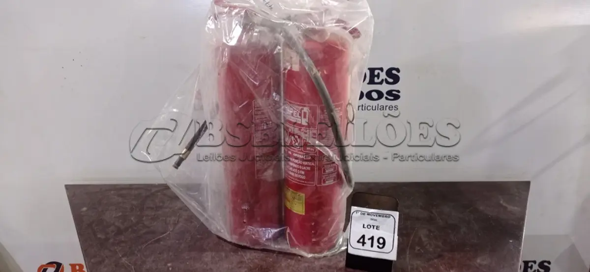 LOTE 419 - 02 CILINDROS DE EXTINTORES. (NO ESTADO) ATENÇÃO! FAZER A VISITAÇÃO ANTES DE ARREMATAR, NÃO SABEMOS SE FUNCIONA, LEILÃO NÃO TEM GARANTIA E NEM DEVOLUÇÃO, SUJEITO A POSSÍVEIS AVARIAS VISÍVEIS/OCULTAS E/OU AUSÊNCIA DE COMPONENTES.