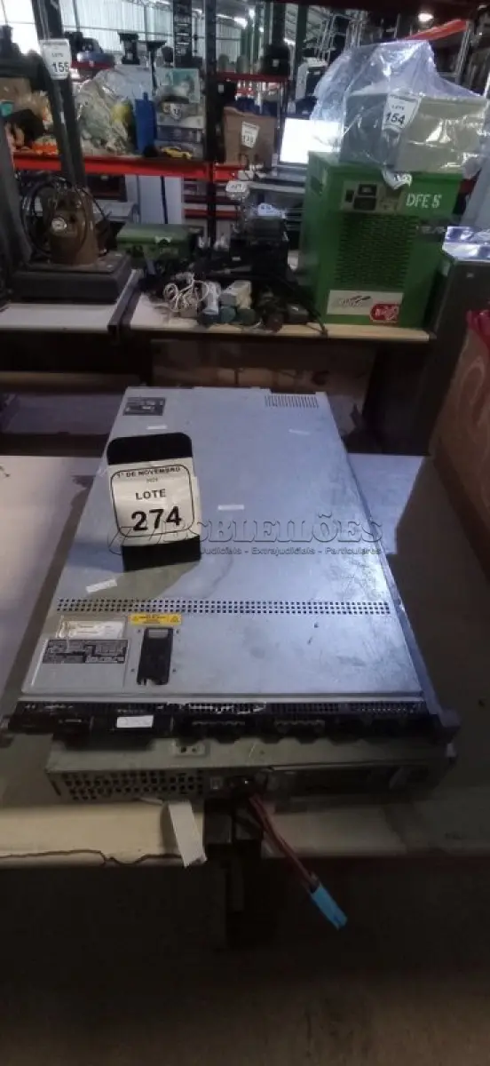 LOTE 274 - 02 SERVIDORES SENDO 01 MODELO R610. (NO ESTADO) ATENÇÃO! FAZER A VISITAÇÃO ANTES DE ARREMATAR, NÃO SABEMOS SE FUNCIONA, LEILÃO NÃO TEM GARANTIA E NEM DEVOLUÇÃO, SUJEITO A POSSÍVEIS AVARIAS VISÍVEIS/OCULTAS E/OU AUSÊNCIA DE COMPONENTES.