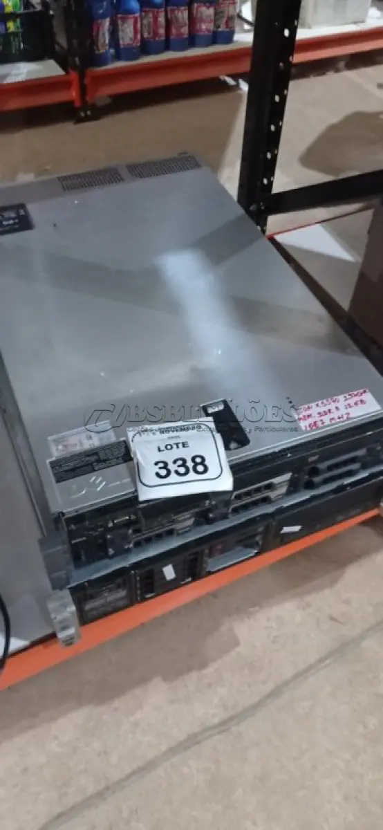 LOTE 338 - 02 SERVIDORES MODELOS R710 E DL380P MARCA DELL E HP. (NO ESTADO) ATENÇÃO! FAZER A VISITAÇÃO ANTES DE ARREMATAR, NÃO SABEMOS SE FUNCIONA, LEILÃO NÃO TEM GARANTIA E NEM DEVOLUÇÃO, SUJEITO A POSSÍVEIS AVARIAS VISÍVEIS/OCULTAS E/OU AUSÊNCIA DE COMPONENTES.