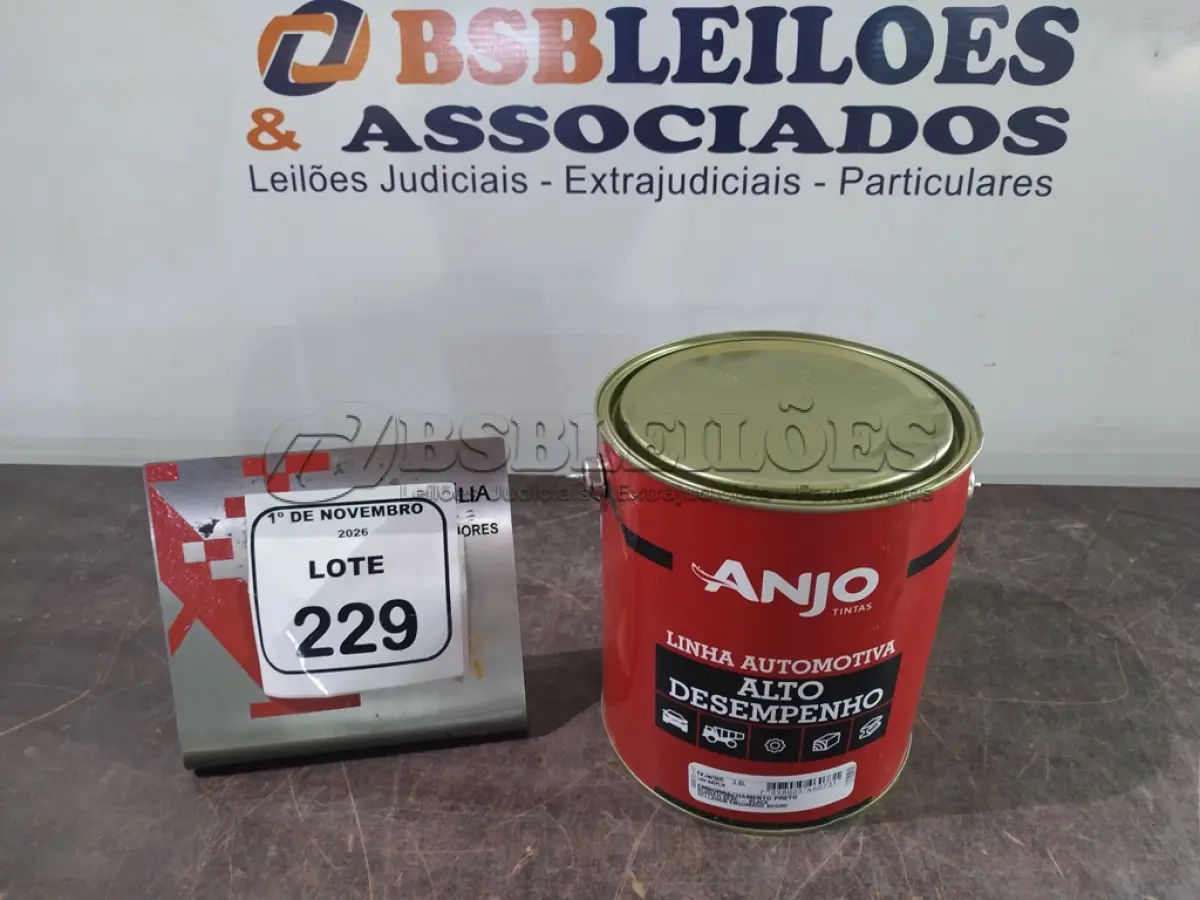 LOTE 229 - 01 LATA DE EMBORRACHAMENTO PRETO LINHA AUTOMOTIVA DE 3,6L MARCA ANJO TINTAS. (NO ESTADO) ATENÇÃO! FAZER A VISITAÇÃO ANTES DE ARREMATAR, NÃO SABEMOS SE FUNCIONA, LEILÃO NÃO TEM GARANTIA E NEM DEVOLUÇÃO, SUJEITO A POSSÍVEIS AVARIAS VISÍVEIS/OCULTAS E/OU AUSÊNCIA DE COMPONENTES.