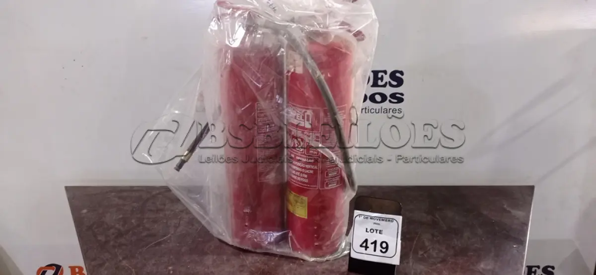 LOTE 419 - 02 CILINDROS DE EXTINTORES. (NO ESTADO) ATENÇÃO! FAZER A VISITAÇÃO ANTES DE ARREMATAR, NÃO SABEMOS SE FUNCIONA, LEILÃO NÃO TEM GARANTIA E NEM DEVOLUÇÃO, SUJEITO A POSSÍVEIS AVARIAS VISÍVEIS/OCULTAS E/OU AUSÊNCIA DE COMPONENTES.
