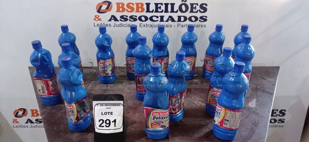 LOTE 291 - 15 DETERGENTES LIMPA PISOS DE 1L CADA MARCA POLITRIZ. (NO ESTADO) ATENÇÃO! FAZER A VISITAÇÃO ANTES DE ARREMATAR, NÃO SABEMOS SE FUNCIONA, LEILÃO NÃO TEM GARANTIA E NEM DEVOLUÇÃO, SUJEITO A POSSÍVEIS AVARIAS VISÍVEIS/OCULTAS E/OU AUSÊNCIA DE COMPONENTES.