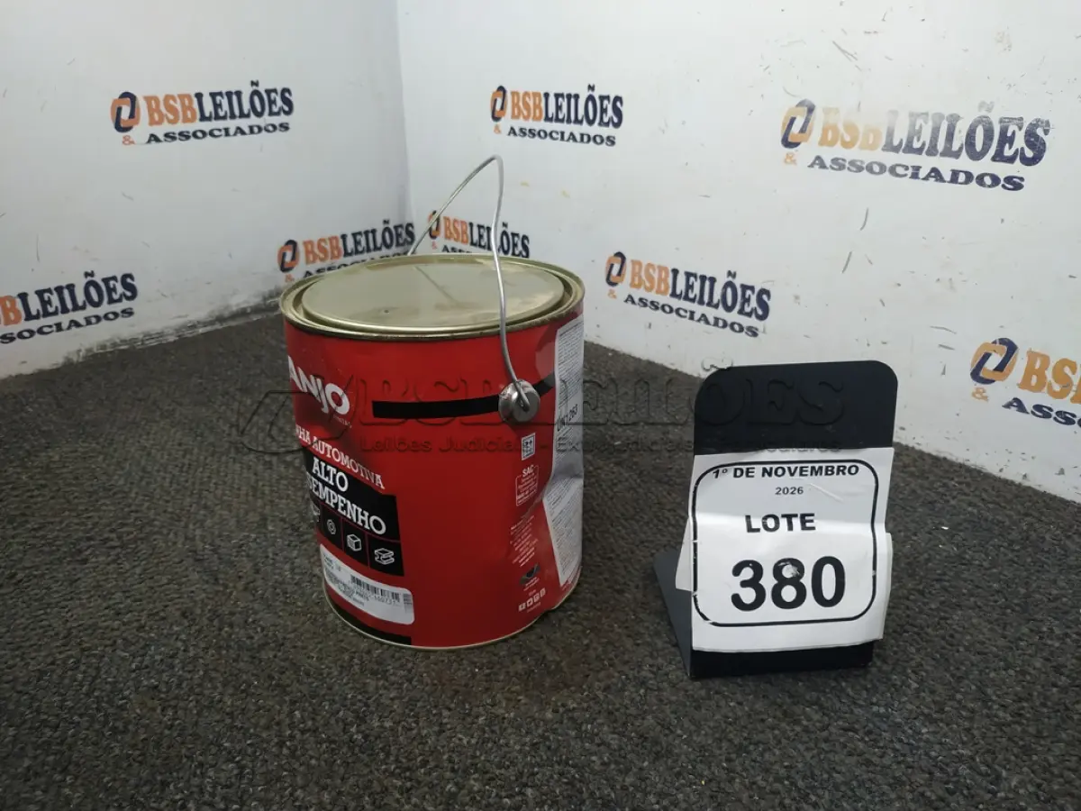 LOTE 380 - 01 LATA DE EMBORRACHAMENTO PRETO LINHA AUTOMOTIVA DE 3,6L NA COR ANJO TINTAS. (NO ESTADO) ATENÇÃO! FAZER A VISITAÇÃO ANTES DE ARREMATAR, NÃO SABEMOS SE FUNCIONA, LEILÃO NÃO TEM GARANTIA E NEM DEVOLUÇÃO, SUJEITO A POSSÍVEIS AVARIAS VISÍVEIS/OCULTAS E/OU AUSÊNCIA DE COMPONENTES.