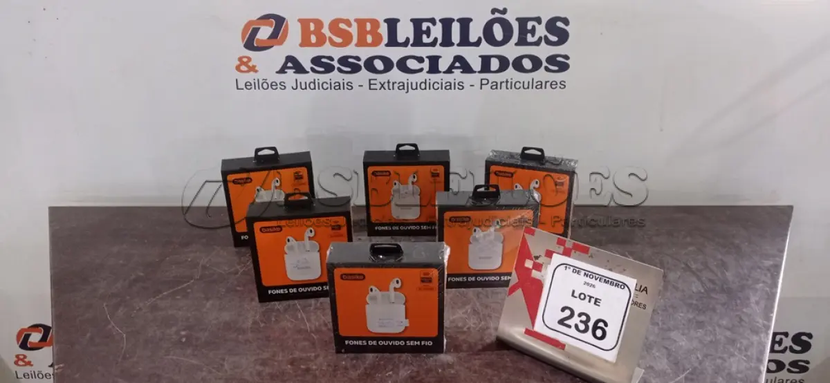 LOTE 236 - 06 PARES DE FONES DE OUVIDO SEM FIO MODELO BA-FON6693 MARCA BASIKE. (NO ESTADO) ATENÇÃO! FAZER A VISITAÇÃO ANTES DE ARREMATAR, NÃO SABEMOS SE FUNCIONA, LEILÃO NÃO TEM GARANTIA E NEM DEVOLUÇÃO, SUJEITO A POSSÍVEIS AVARIAS VISÍVEIS/OCULTAS E/OU AUSÊNCIA DE COMPONENTES.