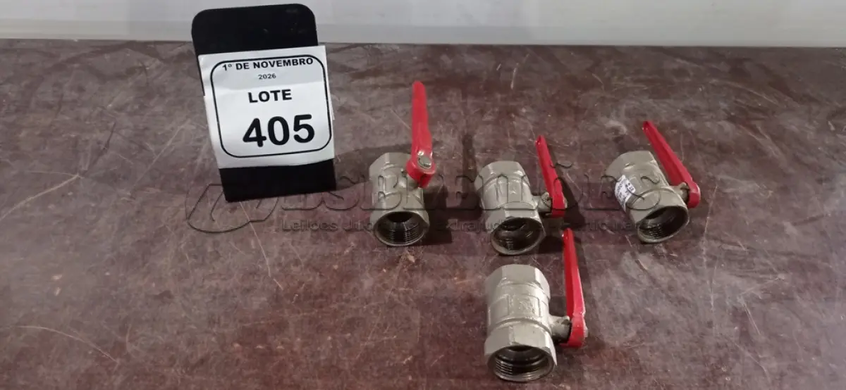 LOTE 405 - 04 REGISTROS ESFERA DE 1 1/4 DE METAL. (NO ESTADO) ATENÇÃO! FAZER A VISITAÇÃO ANTES DE ARREMATAR, NÃO SABEMOS SE FUNCIONA, LEILÃO NÃO TEM GARANTIA E NEM DEVOLUÇÃO, SUJEITO A POSSÍVEIS AVARIAS VISÍVEIS/OCULTAS E/OU AUSÊNCIA DE COMPONENTES.