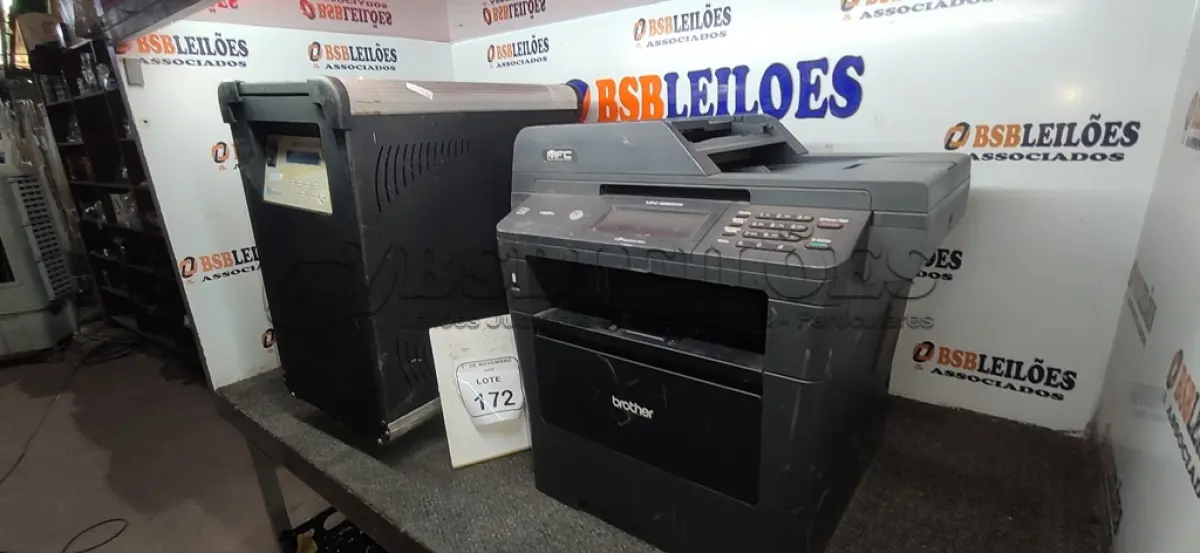 LOTE 172 - 01 NOBREAK DE 3KVA E 01 IMPRESSORA MULTIFUNCIONAL MODELO MFC-8952DW. (NO ESTADO) ATENÇÃO! FAZER A VISITAÇÃO ANTES DE ARREMATAR, NÃO SABEMOS SE FUNCIONA, LEILÃO NÃO TEM GARANTIA E NEM DEVOLUÇÃO, SUJEITO A POSSÍVEIS AVARIAS VISÍVEIS/OCULTAS E/OU AUSÊNCIA DE COMPONENTES.