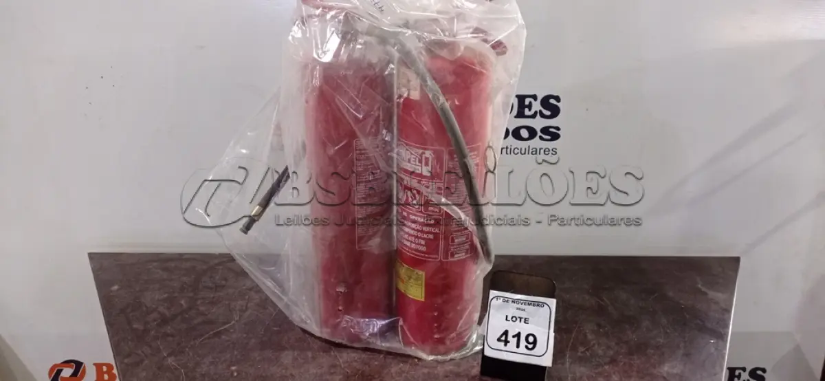 LOTE 419 - 02 CILINDROS DE EXTINTORES. (NO ESTADO) ATENÇÃO! FAZER A VISITAÇÃO ANTES DE ARREMATAR, NÃO SABEMOS SE FUNCIONA, LEILÃO NÃO TEM GARANTIA E NEM DEVOLUÇÃO, SUJEITO A POSSÍVEIS AVARIAS VISÍVEIS/OCULTAS E/OU AUSÊNCIA DE COMPONENTES.