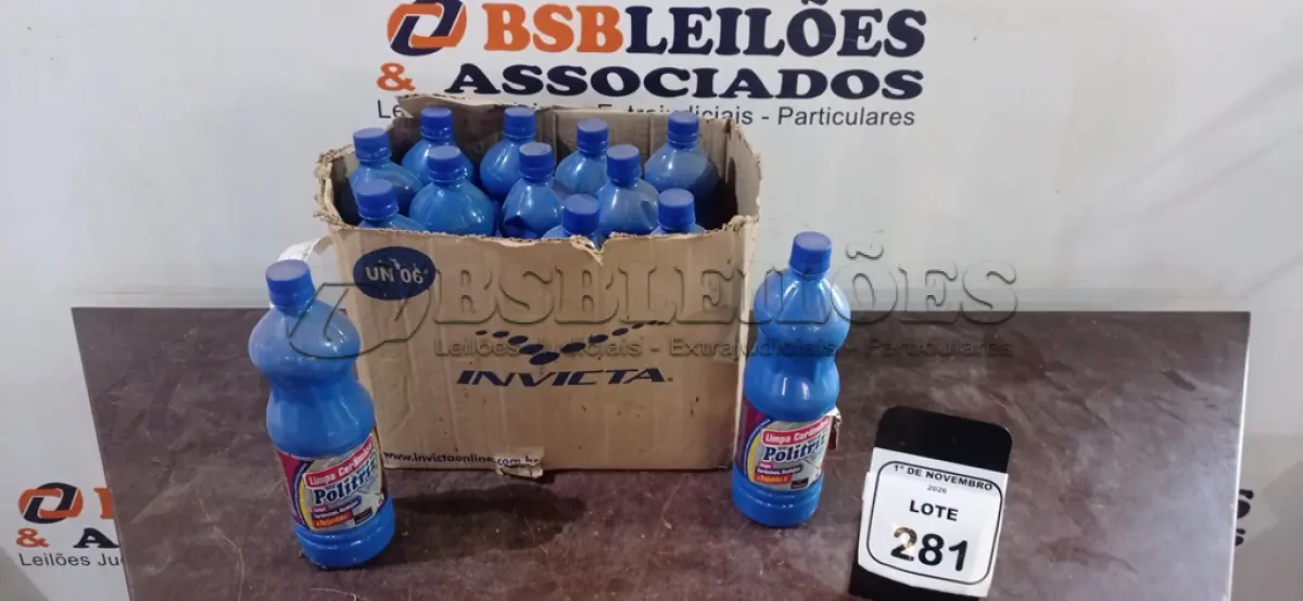 LOTE 281 - 13 DETERGENTES LIMPA PISOS DE 1L CADA MARCA POLITRIZ. (NO ESTADO) ATENÇÃO! FAZER A VISITAÇÃO ANTES DE ARREMATAR, NÃO SABEMOS SE FUNCIONA, LEILÃO NÃO TEM GARANTIA E NEM DEVOLUÇÃO, SUJEITO A POSSÍVEIS AVARIAS VISÍVEIS/OCULTAS E/OU AUSÊNCIA DE COMPONENTES.