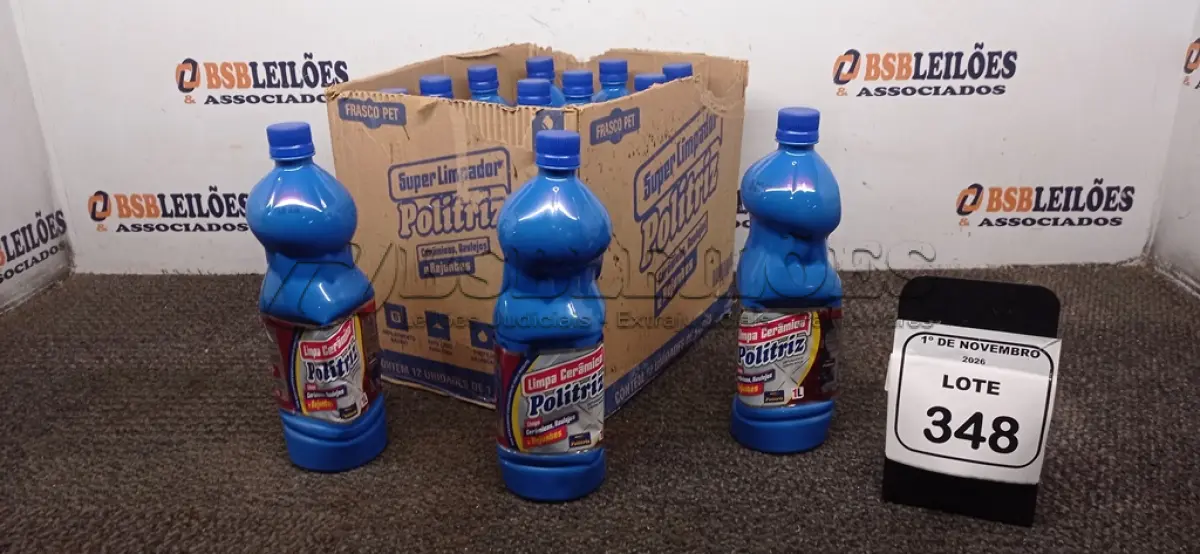 LOTE 348 - 12 DETERGENTES LIMPA PISOS DE 1L CADA MARCA POLITRIZ. (NO ESTADO) ATENÇÃO! FAZER A VISITAÇÃO ANTES DE ARREMATAR, NÃO SABEMOS SE FUNCIONA, LEILÃO NÃO TEM GARANTIA E NEM DEVOLUÇÃO, SUJEITO A POSSÍVEIS AVARIAS VISÍVEIS/OCULTAS E/OU AUSÊNCIA DE COMPONENTES.