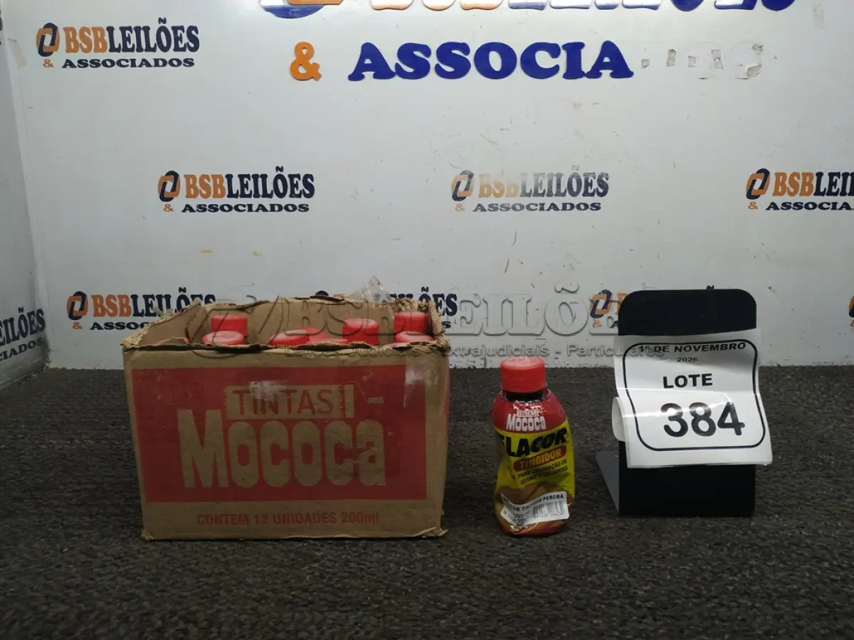 LOTE 384 - 12 FRASCOS DE TINGIDOR PARA COLORAÇÃO DE VERNIZ E SELADORA PARA MADEIRA NA COR PEROBA DE 200ML CADA MARCA MOCOCA. (NO ESTADO) ATENÇÃO! FAZER A VISITAÇÃO ANTES DE ARREMATAR, NÃO SABEMOS SE FUNCIONA, LEILÃO NÃO TEM GARANTIA E NEM DEVOLUÇÃO, SUJEITO A POSSÍVEIS AVARIAS VISÍVEIS/OCULTAS E/OU AUSÊNCIA DE COMPONENTES.