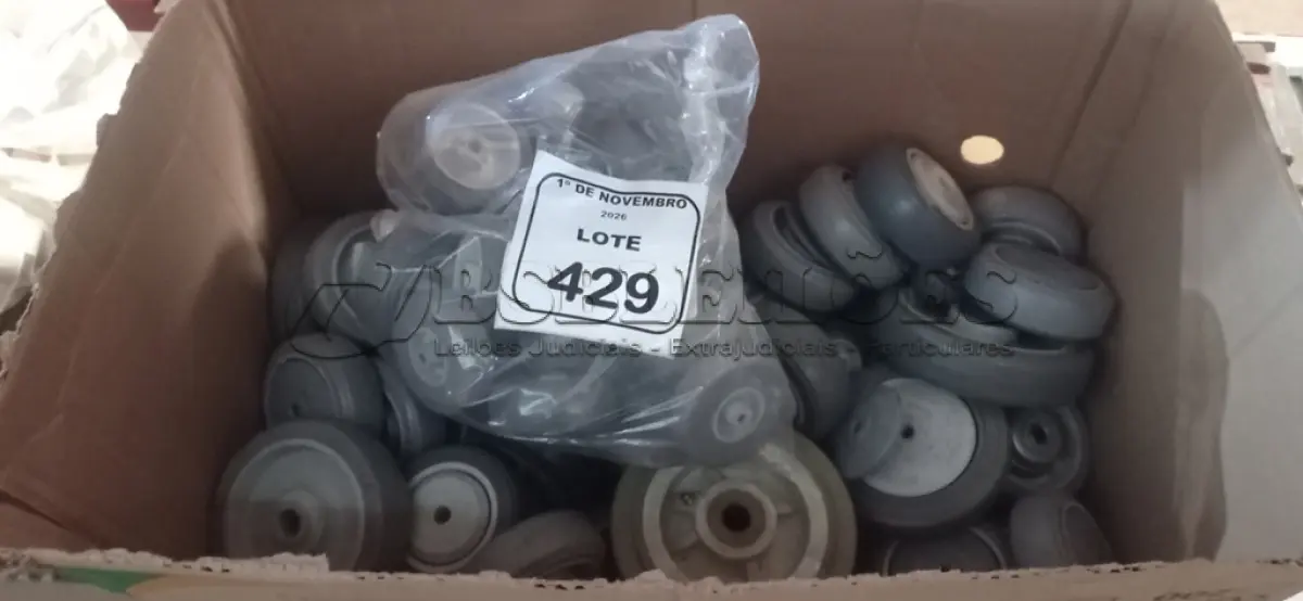 LOTE 429 - 01 LOTE COM GRANDE QUANTIDADE DE RODA DE RODÍZIO DA MARCA ROD-CAR DE MEDIDAS DIVERSAS. (NO ESTADO) ATENÇÃO! FAZER A VISITAÇÃO ANTES DE ARREMATAR, NÃO SABEMOS SE FUNCIONA, LEILÃO NÃO TEM GARANTIA E NEM DEVOLUÇÃO, SUJEITO A POSSÍVEIS AVARIAS VISÍVEIS/OCULTAS E/OU AUSÊNCIA DE COMPONENTES.