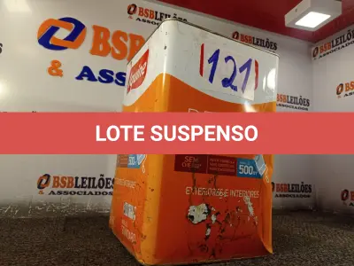 LOTE 121 - 01 LATA DE TINTA IQUINE 18L. (NO ESTADO, NÃO SABEMOS SE FUNCIONA. LEILÃO NÃO TEM GARANTIA E NEM DEVOLUÇÃO).